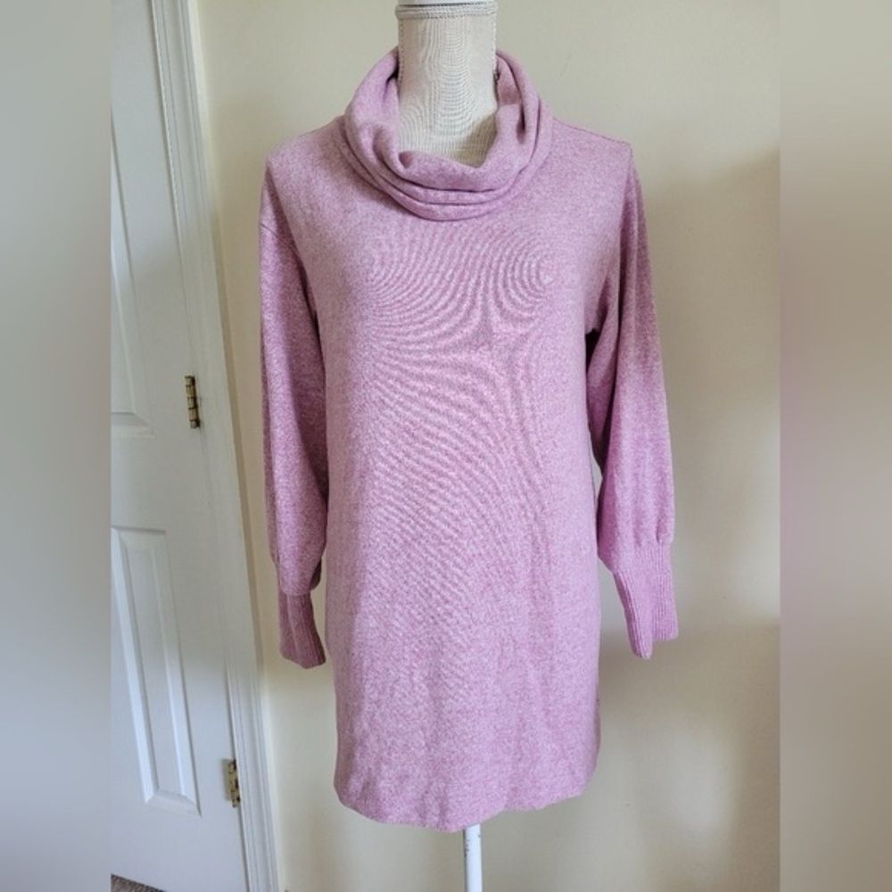 Anthropologie Maeve Cozy Lilac Cowl-Neck Womens Tunic Sweater - Picture 2 of 6